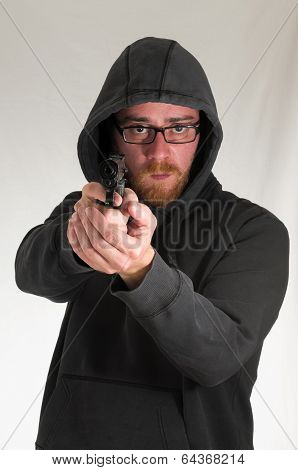 Man Holding a Pistol Gun