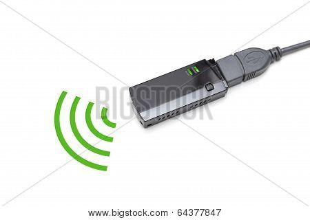 Usb Wireless Adapter On White Background