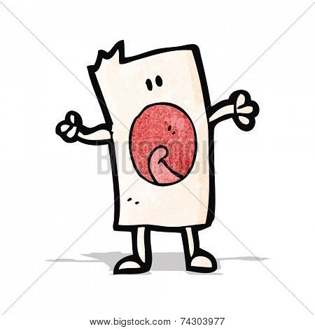 cartoon block head man