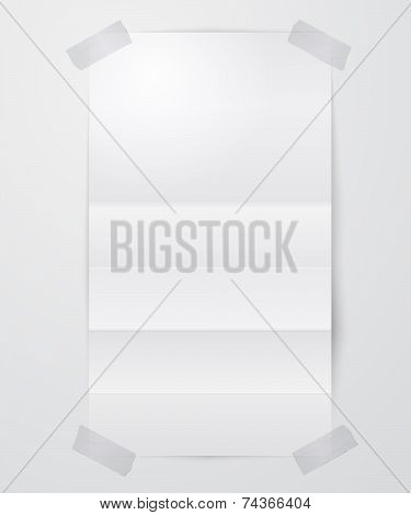 Folded paper sheet with scotch tape