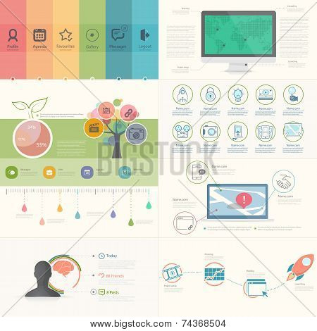infographics elements for slide presentation and web templates.