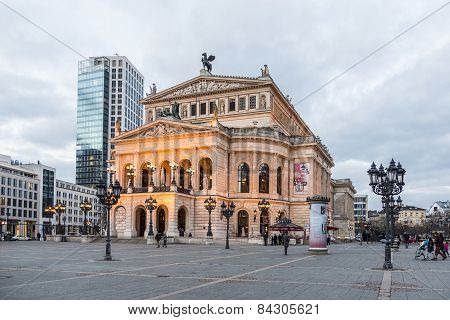 Alte Oper In Frankfurt. Night View.