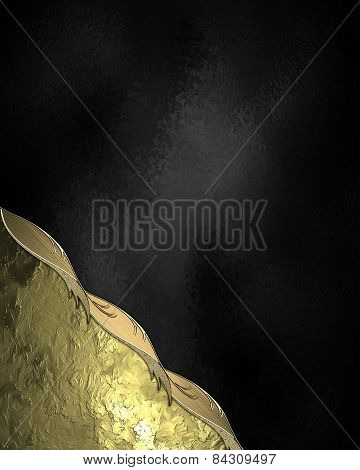 Golden Corner On A Black Background. Design Template. Design Site