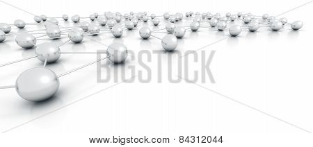3d render of abstract spheres with connections