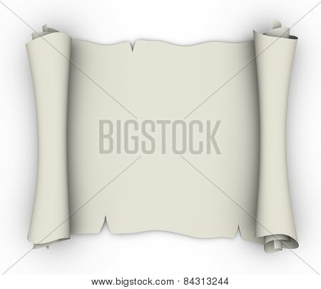 illustration of white paper on white background, 3d render