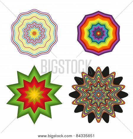 Set Of 4 Colorful Shapes