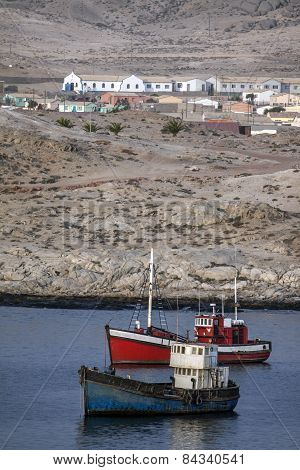 Luderitz harbour on a calm day