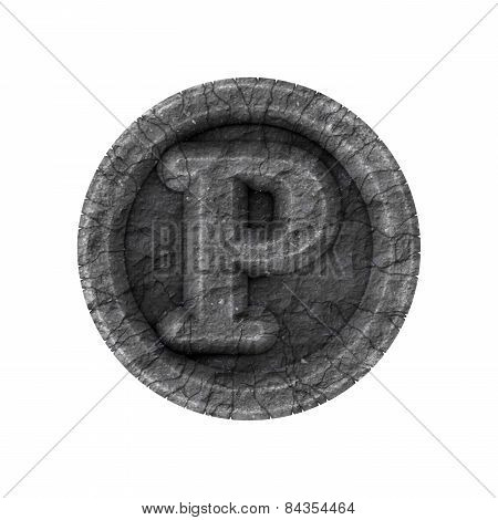 Grunge Font - Letter P