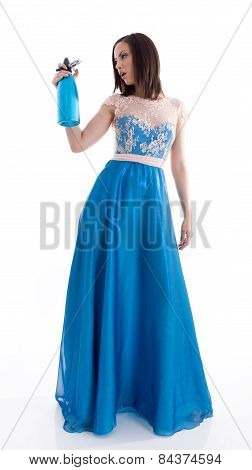 Woman In A Blue Dress