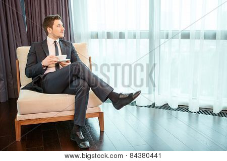Businessman in the luxury hotel