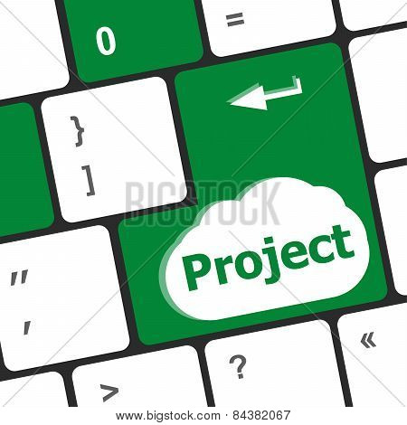 Future Time Concept With Project Key On Computer Keyboard