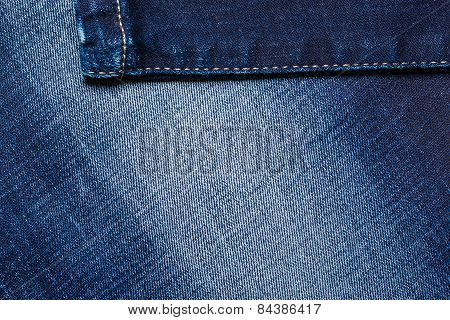 Closeup Detail Of Blue Denim