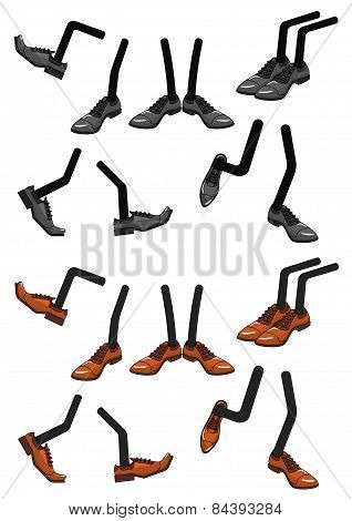 Cartoon character foots in shoes