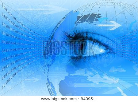Internet conceito fundo azul