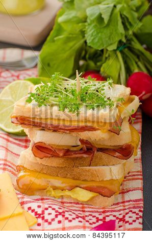 Reuben Sandwich With Cabbage, Beef And Spicy Dressing