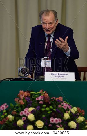 ST. PETERSBURG, RUSSIA - JUNE 22, 2015: Nobel Prize Laureate in physics Zhores Alferov during Saint Petersburg scientific forum 