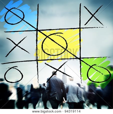 Leisure Game Tic Tac Toe Competition Challenge Winner Concept