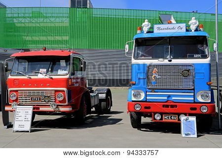 Two Classic Volvo Trucks At Logistics Transport 2015