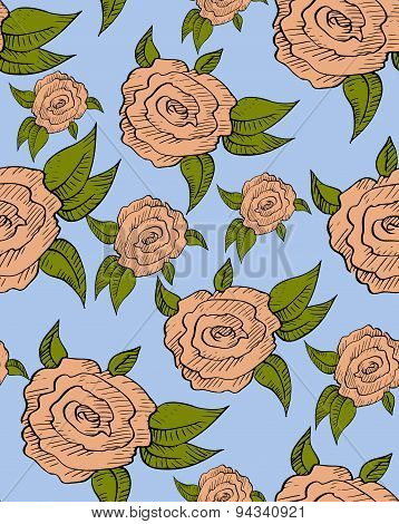 seamless abstract flowers pattern.
