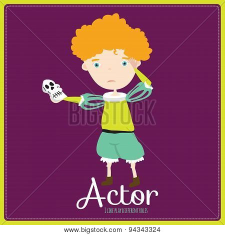 Cute vector alphabet Profession
