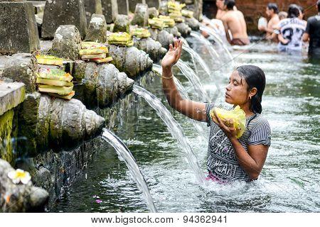 Holy Spring Water At Tirta Empul Temple