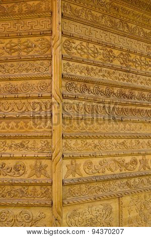 Ornamental Carvings On The Wall Of Monasteries In Bucovina