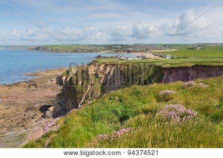 Coast view to Thurlestone South Devon England UK near Hope Cove and Salcombe