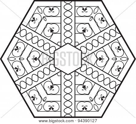 Wrought Iron Fireplace Grill Vector Art