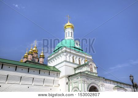 Holy Gates and gate tower. Holy Trinity St. Sergius Lavra. Sergiev Posad, Russia.