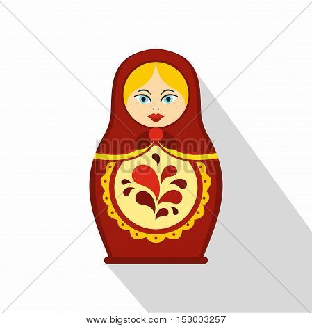 Russian tradition matryoshka doll icon. Flat illustration of matryoshka vector icon for web design
