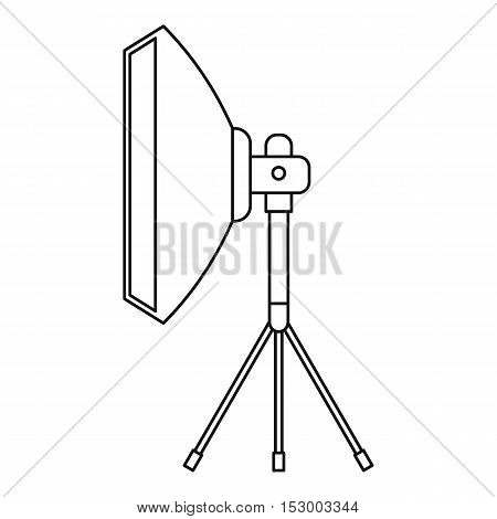 Studio light bulb in softbox icon. Outline illustration of Studio light bulb in softbox vector icon for web