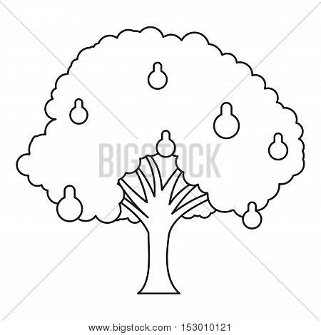Pear tree icon. Outline illustration of pear tree vector icon for web
