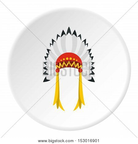 Indian headdress icon. Flat illustration of indian headdress vector icon for web