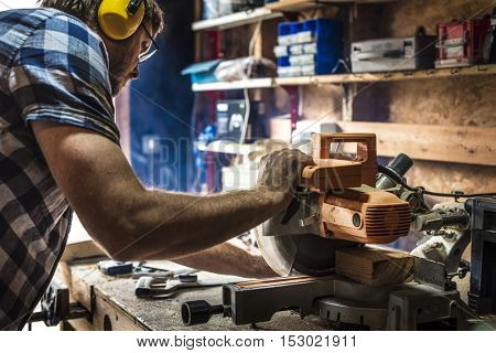 Carpenter Craftman Lumber Timber Woodwork Concept