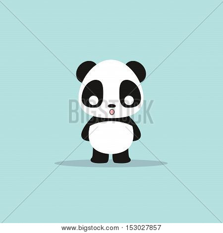 absctract cute panda on a blue background