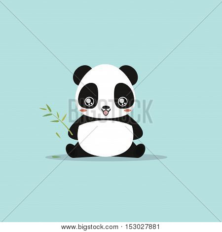 absctract cute panda on a blue background