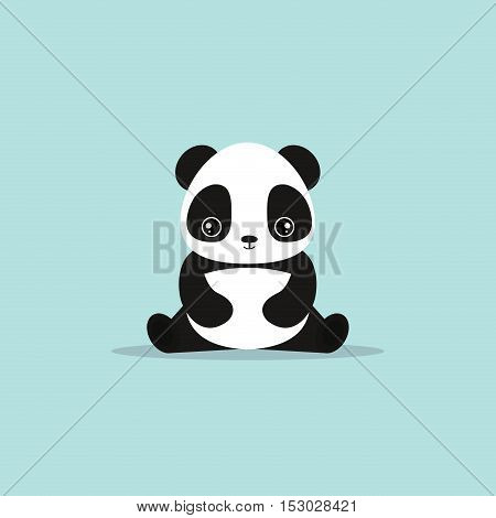 absctract cute panda on a blue background