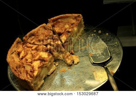 Fresh made applepie in a restaurant counter