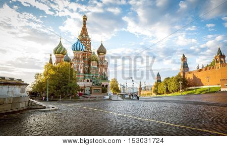 Saint Basil's Cathedral on Red Square in Moscow Russia