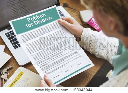 Petition Divorce Arguing Conflict Despair Breakup Concept