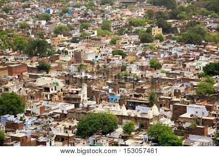 Aerial view of Gwalior city. Gwalior, Madhya Pradesh, India