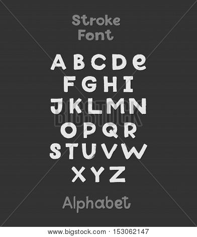 Alphabet. English Sloppy Fat Stroke Font Letters. Capital Bold Letters.