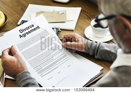 Divorce Agreement Decree Document Break up Concept
