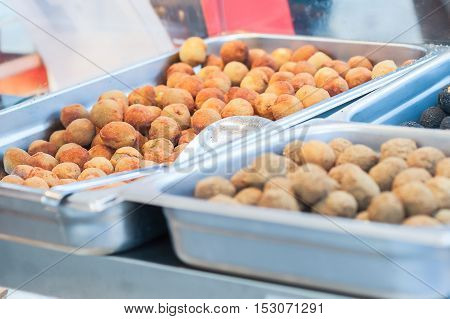 Fried Olive Ascolane . Typical Regional Dish