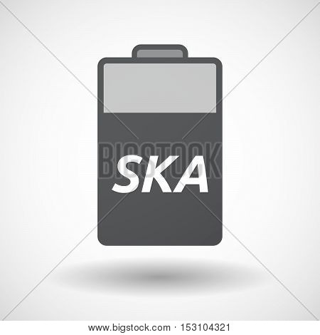 Isolated  Battery Icon With    The Text Ska
