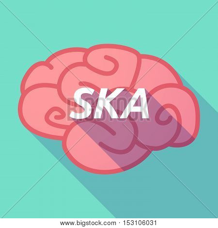 Long Shadow Pink Brain Icon With    The Text Ska
