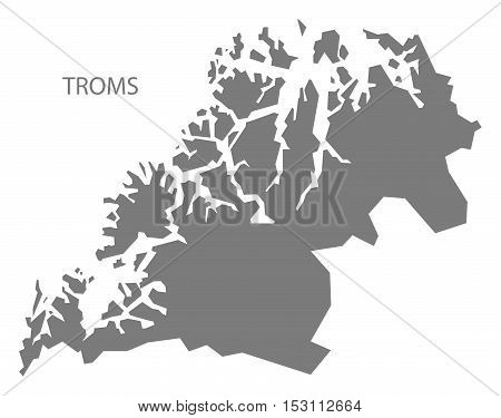 Troms Norway Map grey illustration high res