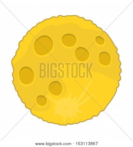Moon Flat design vector illustration isolated on white background