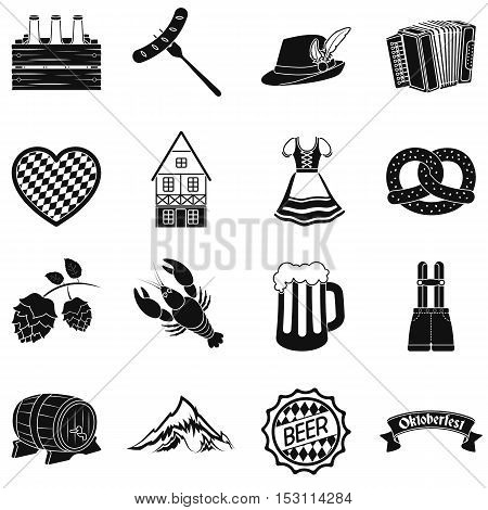 Oktoberfest set icons in black style. Big collection Oktoberfest vector symbol stock
