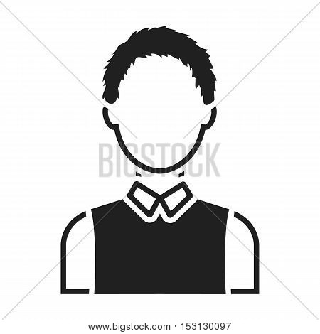 Boy icon in black style isolated on white background. Avatar symbol vector illustration.
